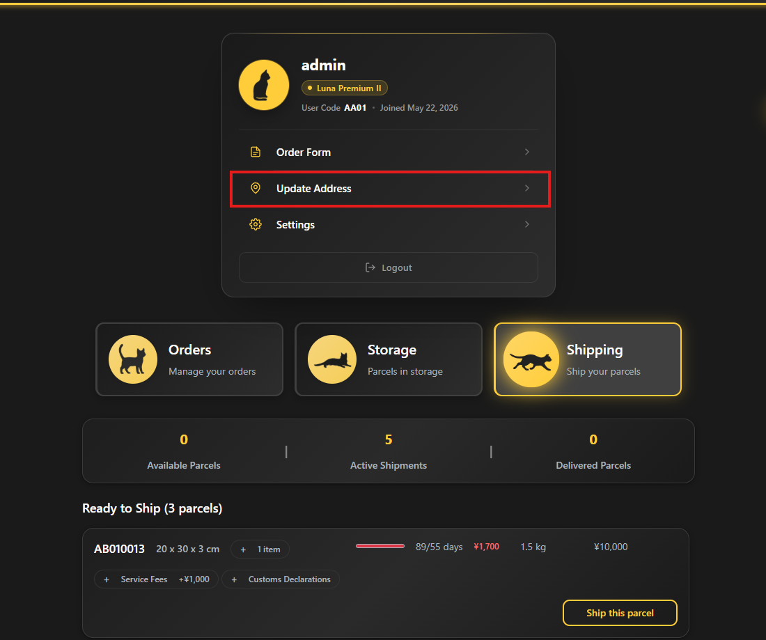 Ship your items step 2
