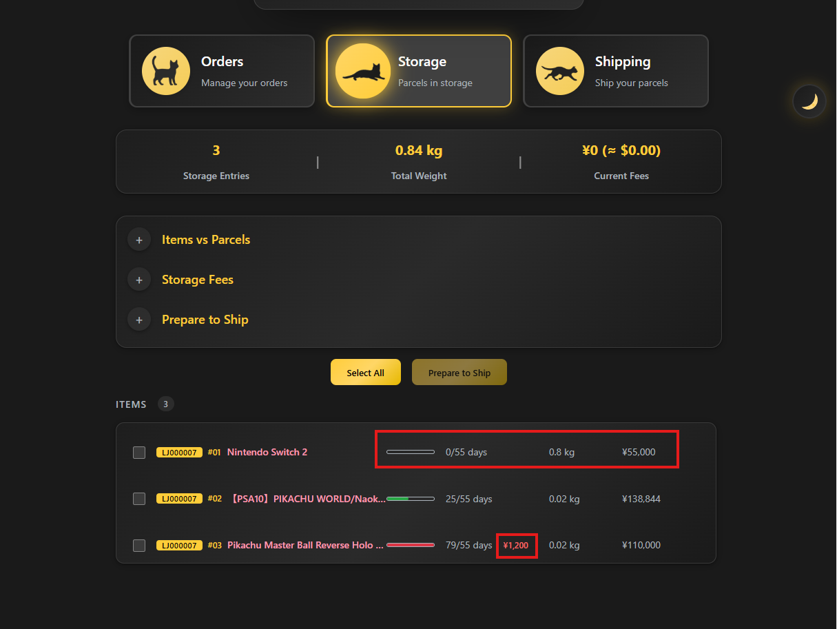 Storage dashboard step 2